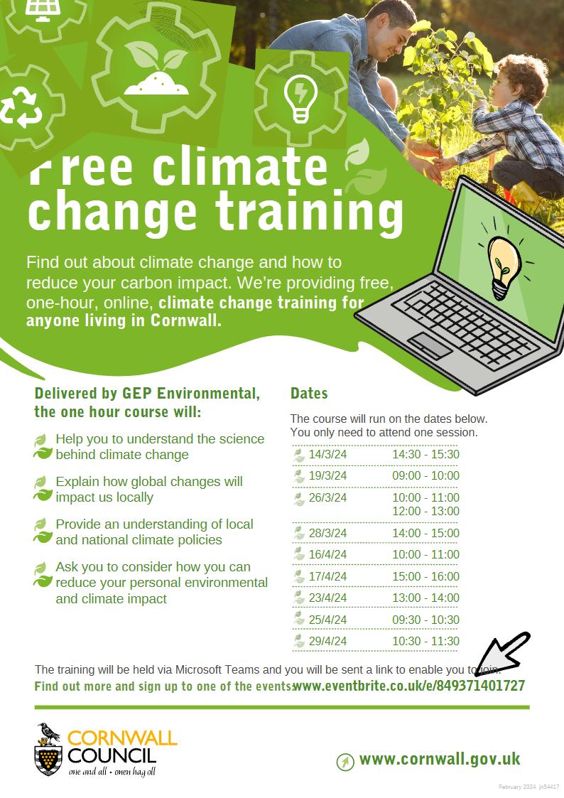 Climate Change Free Training Poster
