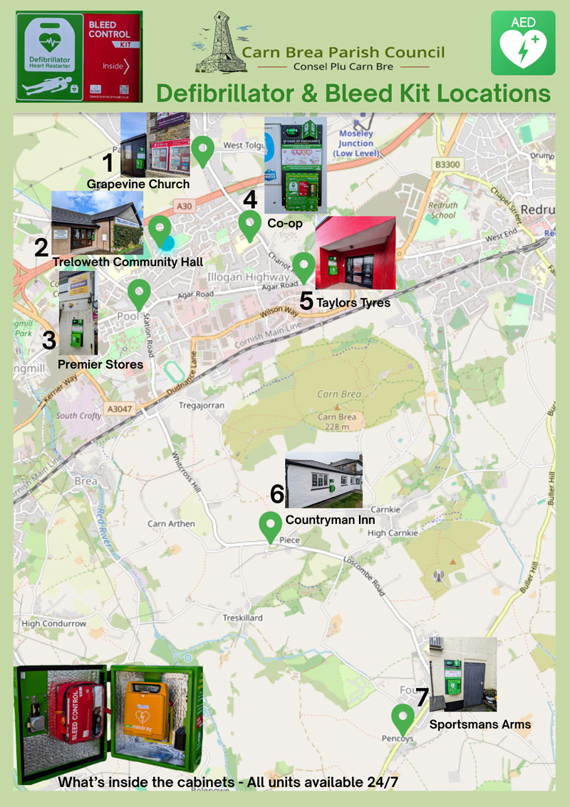 Defibrillator Locations Map